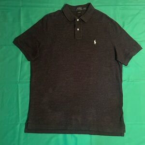 Ralph Lauren Men's Heathered Charcoal Polo with Pony Logo